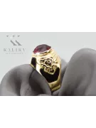 14k żółte złoto Rubin Pierścionek Klasyczny Vintage vrc078y